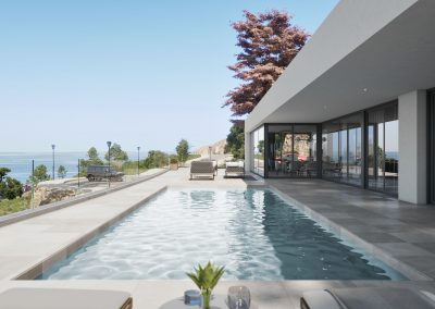 Moderne 4-roms villa med vakker havutsikt