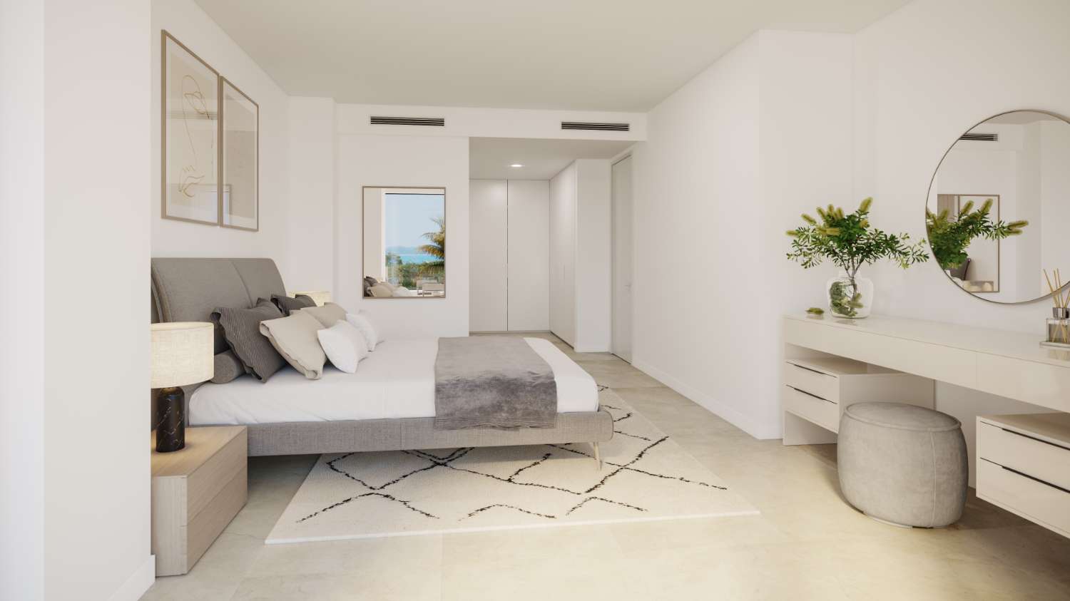 Lujoso apartamento en Marbella, planta baja con jardín privado en urbanización en Primera línea de Campo de Golf