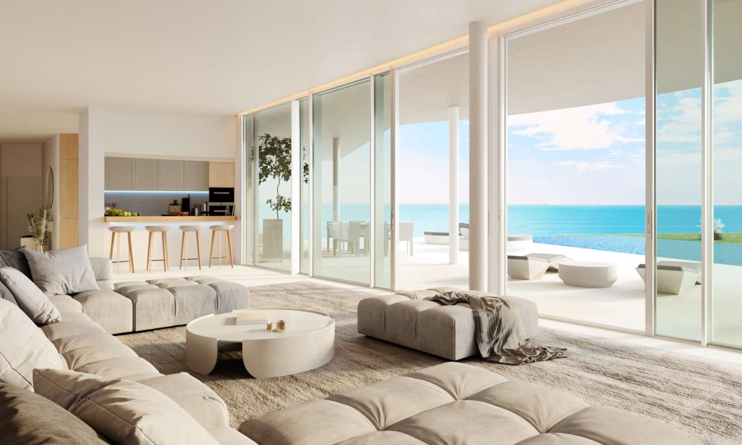 Preciosa Villa Minimalista con vistas al mar en urbanización de lujo con seguridad