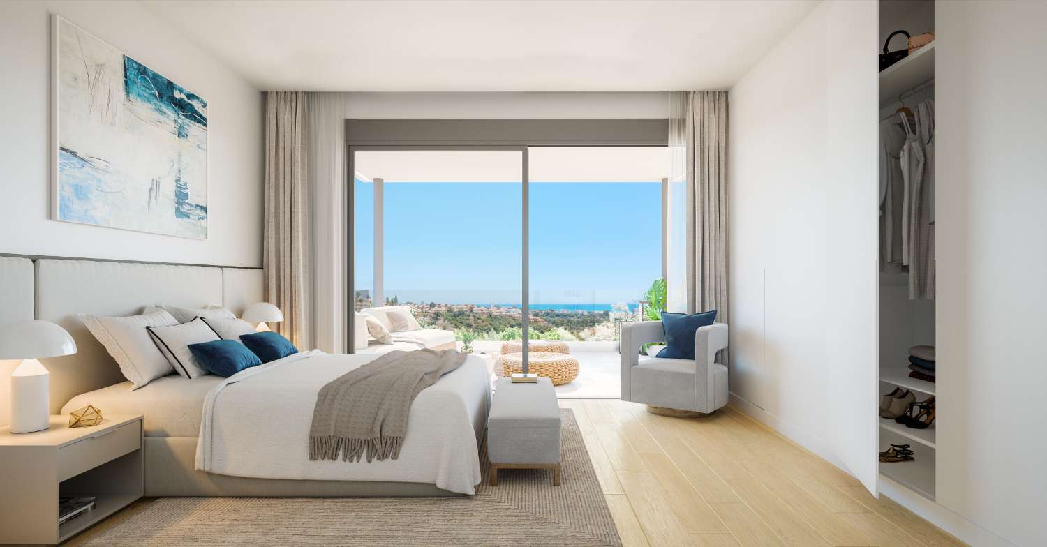 Exclusiva villa pareada ubicada en una de las mejores zonas de Marbella, con vistas al mar y al golf.