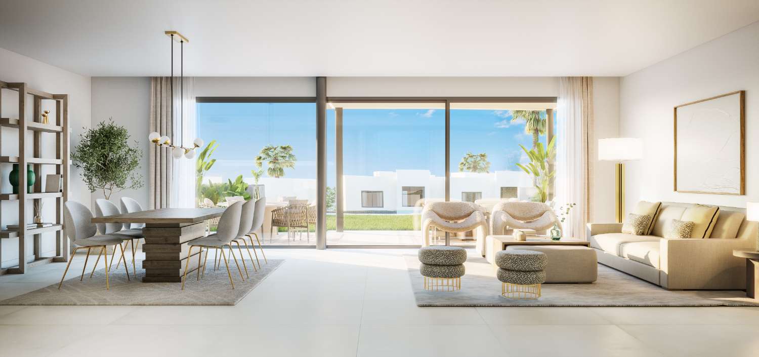 Exclusive semi-detached villa located in one of the best areas of Marbella, with views of the sea and the golf course.