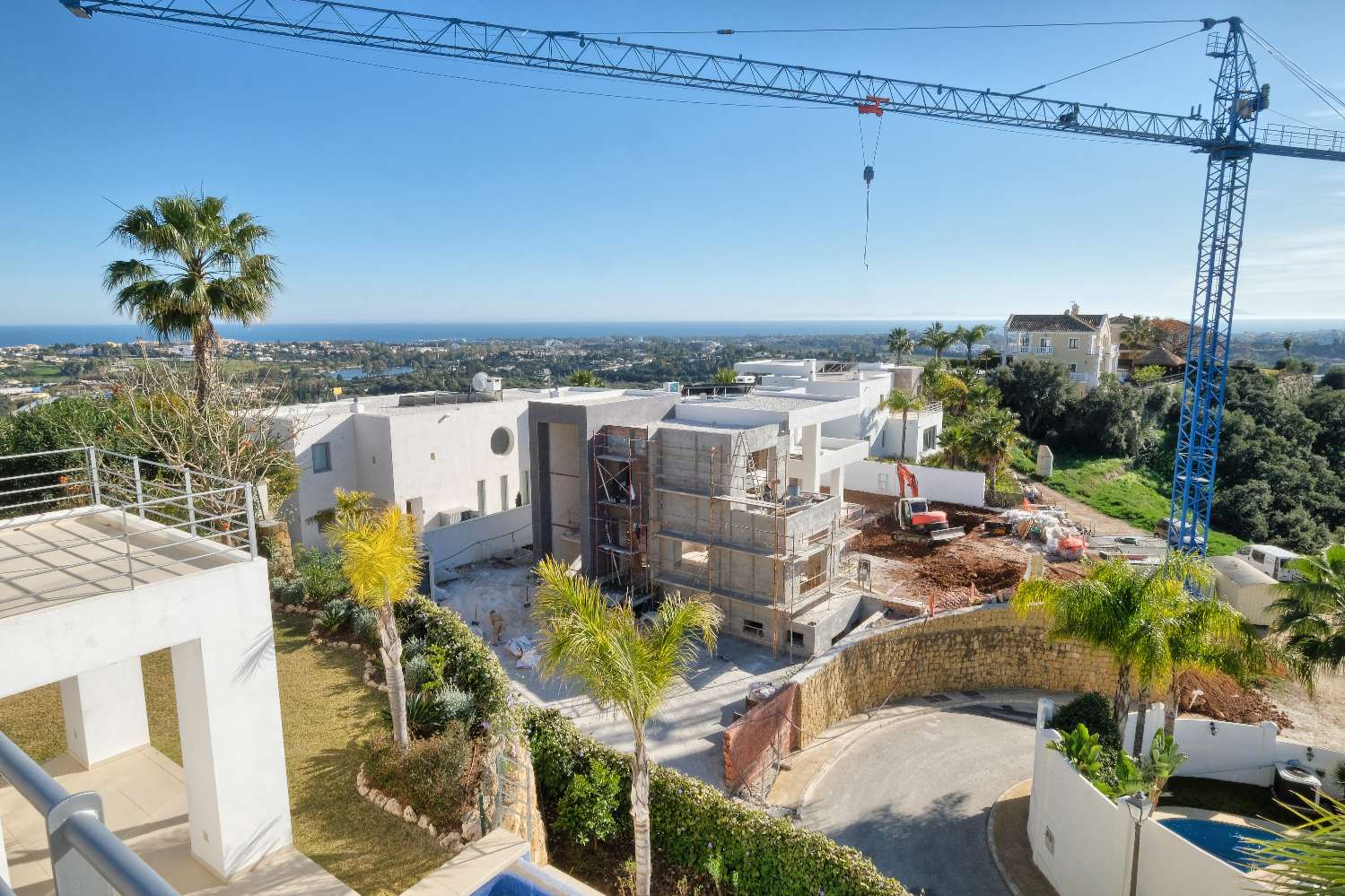 Prachtige gloednieuwe villa met uitzicht op zee op 10 mniutos van het strand