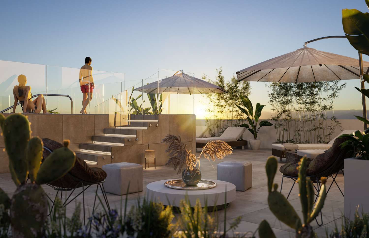 Prix bas de trois chambres avec jardin privé en construction dans le centre urbain à côté des services et à 10 minutes de la plage