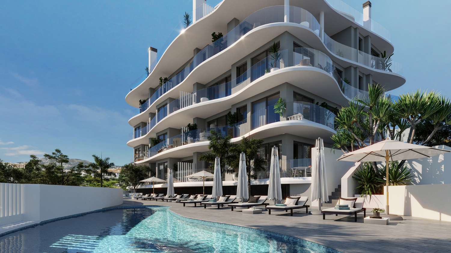 Penthouse met twee slaapkamers en groot terras van 92m2 gloednieuw met uitzicht op zee in Carihuela
