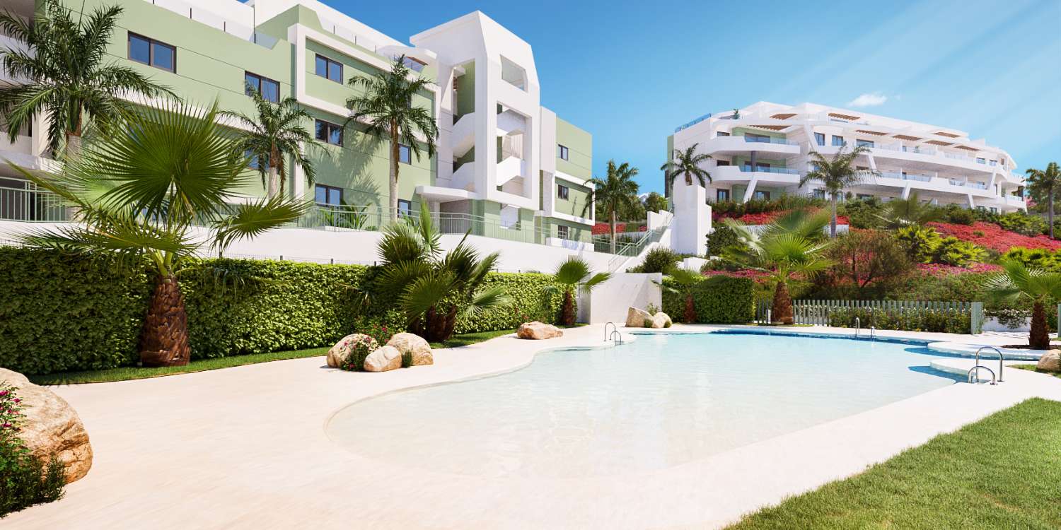 Nouvelle construction à Mijas grandes terrasses donnant sur la mer avec jardin privé