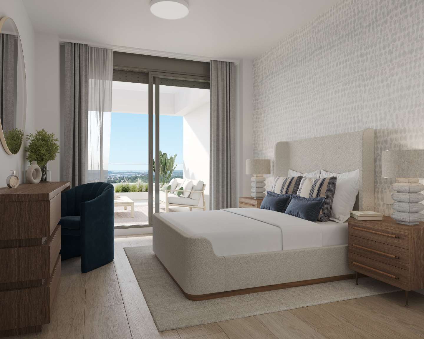 Ático nuevo con tres dormitorios al lado de la playa con vistas del mar