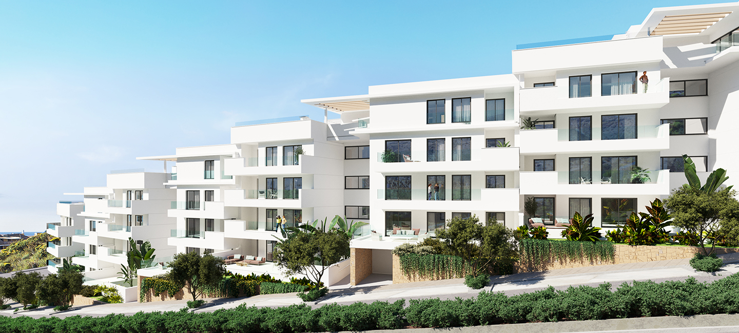 Nybygg penthouse med 2 soverom og to bad med terrasse på 100m2 ved siden av stranden