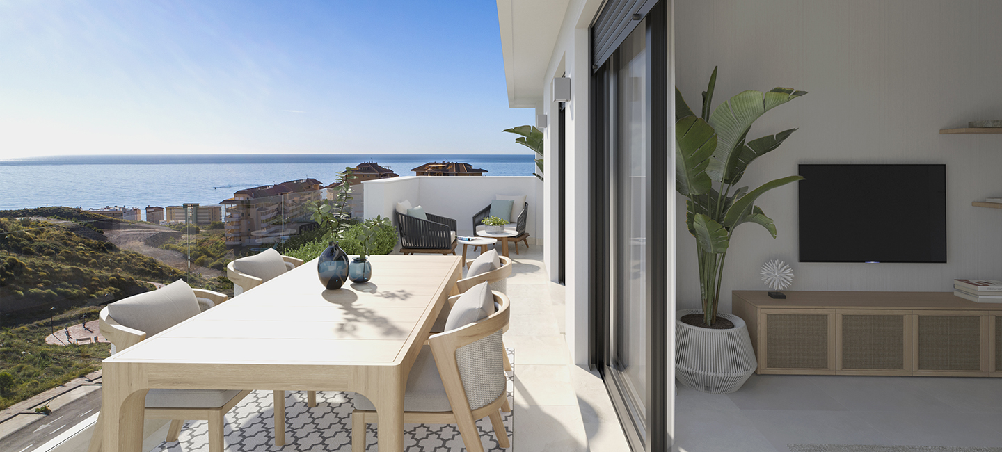 Nybygg penthouse med 2 soverom og to bad med terrasse på 100m2 ved siden av stranden