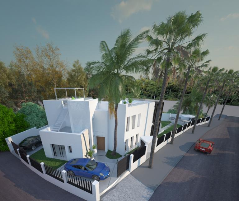 Seul et licence pour construire une villa contemporaine de 3 étages avec vue sur la mer, à seulement 200 mètres de la plage de Marbella Est