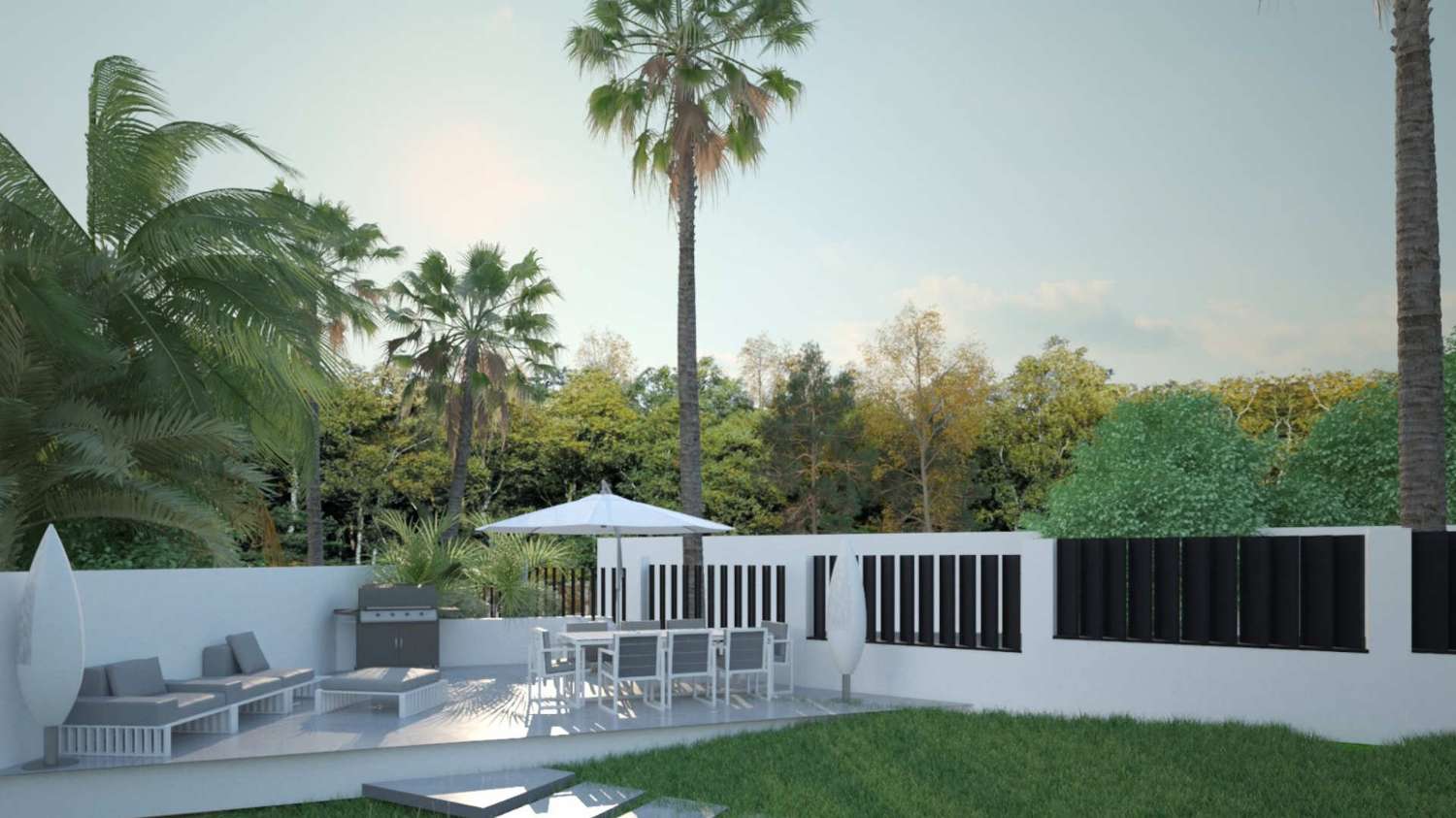 Alone and license to build a contemporary 3-storey Villa with sea views, just 200 meters from the beach in Marbella East