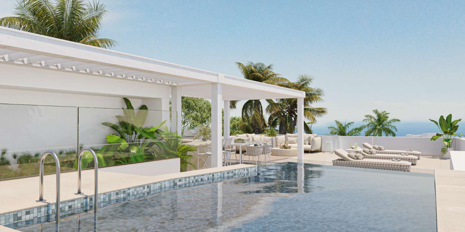 Penthouse spacieux construit dans une urbanisation luxueuse avec resort, à Marbella Est, sur la première ligne du terrain de golf
