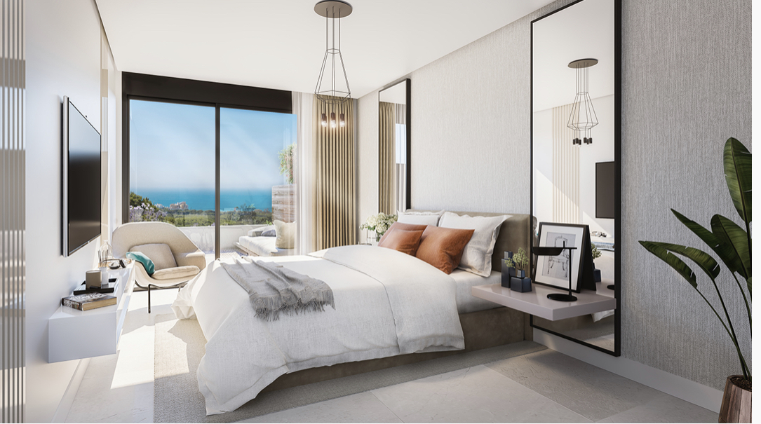 Meget romslig ny leilighet i naturlige omgivelser, med tre soverom med basseng og privat hage på 128 m2 i Marbella