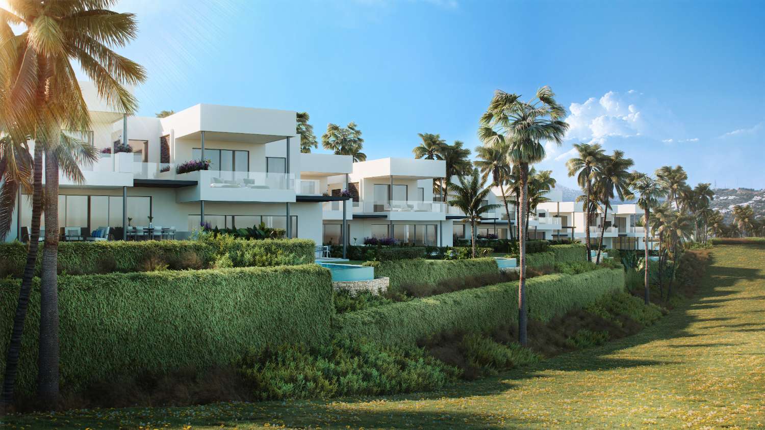 New villas with sea views in gated community with security and resort!